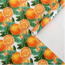 Бумага упаковочная глянцевая "Яркие мандарины", 50*70 см